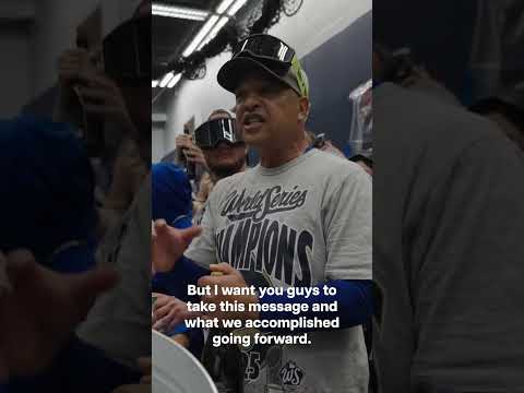 Dave Roberts and Clayton Kershaw after winning Game 7 🥹  (via @dodgers/TT)