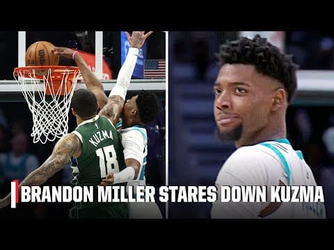 Brandon Miller stares down Kyle Kuzma after MONSTER poster jam 🔥 | NBA on ESPN