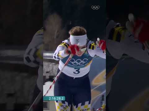 Ebba Andersson powers her way to the top of the podium at #MilanoCortina2026 🤩