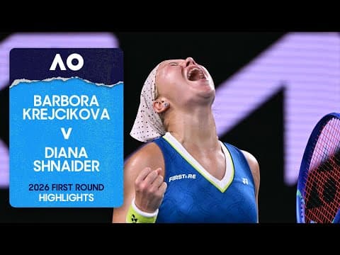 Barbora Krejcikova v Diana Shnaider Highlights | Australian Open 2026 First Round