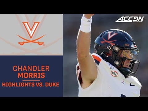 UVA Quarterback Chandler Morris Highlights vs. Duke