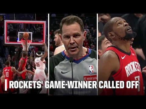 FINAL MINUTE of Rockets-Trail Blazers ⌛ Rockets' game-winner CALLED OFF at the buzzer | NBA on ESPN
