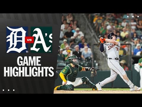 Tigers vs. A's Game Highlights (8/26/25) | MLB Highlights