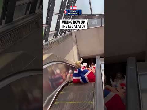 Norway fans have brought the "Viking Row" to Boston 🇳🇴