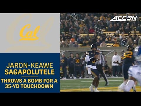 Cal's Jaron-Keawe Sagapolutele Throws A Bomb For A 35-Yd Touchdown