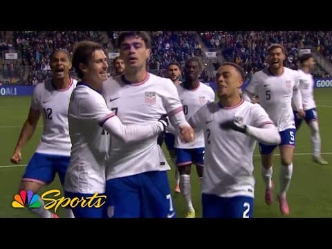 Gio Reyna heads Maximilian Arfsten's pass in for 1-0 USMNT lead v. Paraguay | NBC Sports