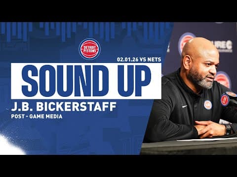 Post Game Press Conference | J.b Bickerstaff | Pistons vs Nets | 02.01.26