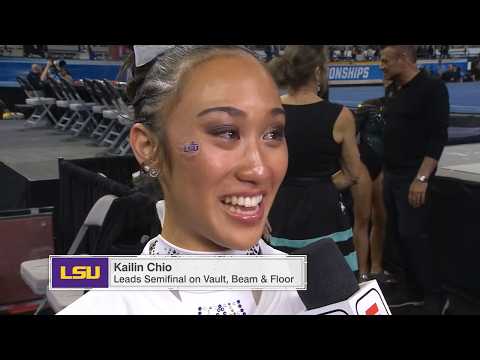 Kailin Chio fights back tears as LSU & Florida advance to Final | ESPN College Gymnastics