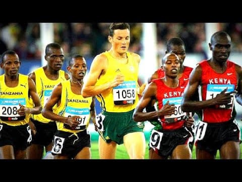 Craig Mottram CHALLENGING KENYA : 5000m Final Commonwealth Games 2006 : The BIG MAZUNGO