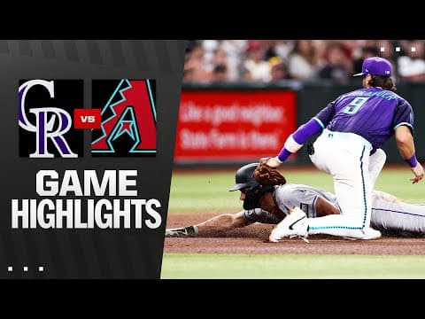 Rockies vs. D-backs Game Highlights (8/8/25) | MLB Highlights