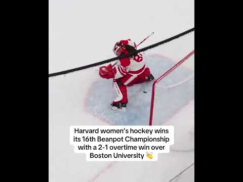 Harvard Women's Hockey wins the Beanpot Championship on a penalty shot 🤩 (via @HarvardWHockey/IG)