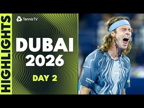 Rublev Kicks Off Campaign; Bublik, Medvedev & Mensik Also In Action! | Dubai 2026 Highlights Day 2