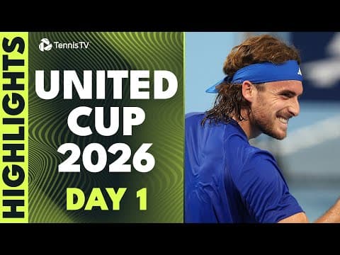 Tsitsipas vs Mochizuki, Sakkari vs Osaka, Munar vs Baez, & More | United Cup 2026 Highlights Day 1