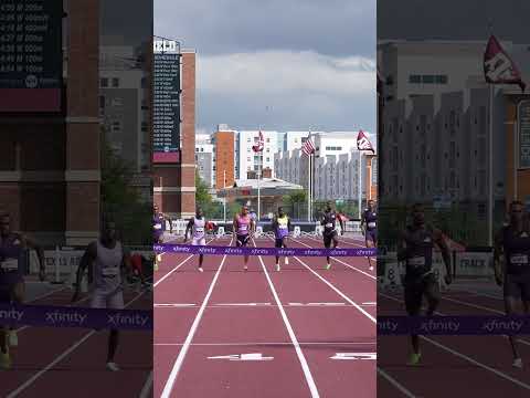 Trayvon Bromell runs 9.85w to lead SEVEN men to sub-10 performances in the 100m 🤯🔥 #usatf #track