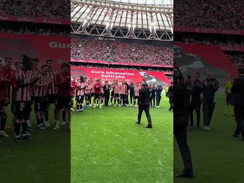 Homenaje de San Mames a Ernesto Valverde al inicio del Athletic Club-Valencia CF