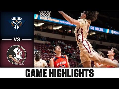 UT Martin vs Florida State Game Highlights | 2025-26 ACC Men's Basketball