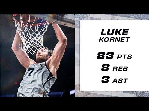 Luke Kornet Leads Spurs with Team-High 23 PTS vs. Portland