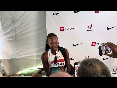 Dalilah Muhammad after her 400 hurdles win. 