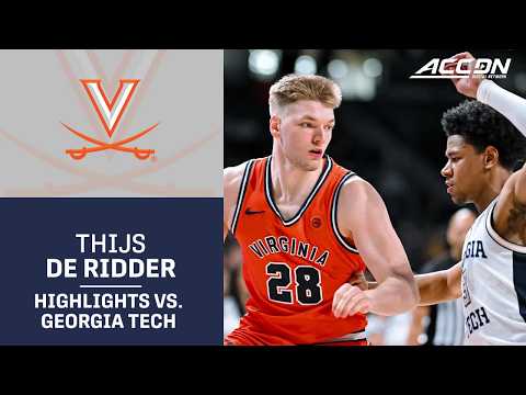 UVA Freshman Thijs De Ridder Highlights vs. Georgia Tech