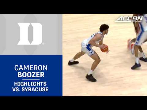 Duke's Cameron Boozer Highlights vs. Syracuse