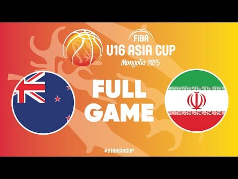 LIVE - New Zealand v Iran | FIBA U16 Asia Cup 2025 | Quarter-Finals