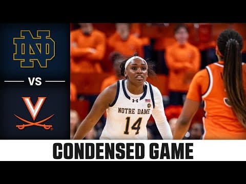 Notre Dame vs. Virginia Condensed Game | 2025-26 ACC Women's Basketball