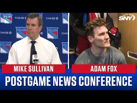 Mike Sullivan and Adam Fox after Rangers fall to Flyers 3-2 in overtime