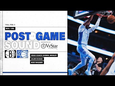 POSTGAME SOUND: BROOKLYN NETS VS. ORLANDO MAGIC | COACH MOSE, JALEN SUGGS & MORITZ WAGNER