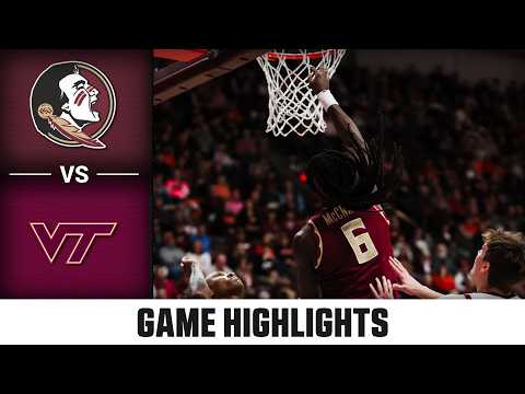 Florida State vs. Virginia Tech Game Highlights | 2025-26 ACC Men's Basketball