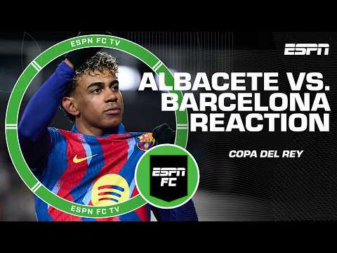 Albacete vs. Barcelona REACTION 🍿 Barca escapes scare to advance to Copa del Rey Semis | ESPN FC