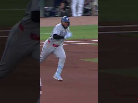 Vladdy Jr. let Acuña Jr. hear about it after he beat the throw 🤣