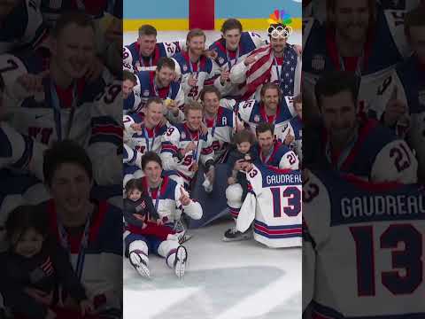 Team USA payed tribute to Johnny Gaudreau, with players holding up his No. 13 jersey ❤️
