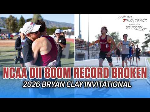 Josue Le Cadre shatters NCAA DII record 1:45.09 ELITE MEN’S 800m WIN | 2026 BRYAN CLAY INVITATIONAL