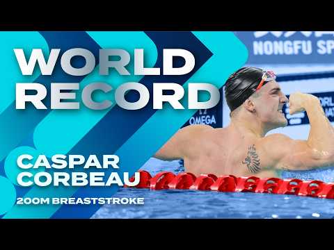 Under 2 Minutes! Caspar Corbeau’s 200m Breaststroke World Record 😱 | Swimming World Cup 2025