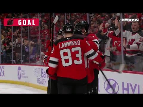Dawson Mercer scores a goal against the Philadelphia Flyers