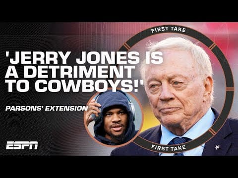 First Take calls out Jerry Jones' handling of Parsons' extension 💥 'This is about CONTROL!' - RC