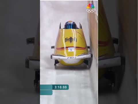 Johannes Lochner secures his second gold of the Games as Germany wins the four-man bobsleigh. 🥇❄️