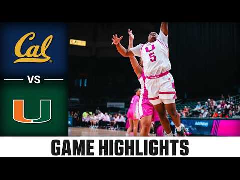 Cal vs. Miami Highlights | 2025-26 ACC Women's Basketball