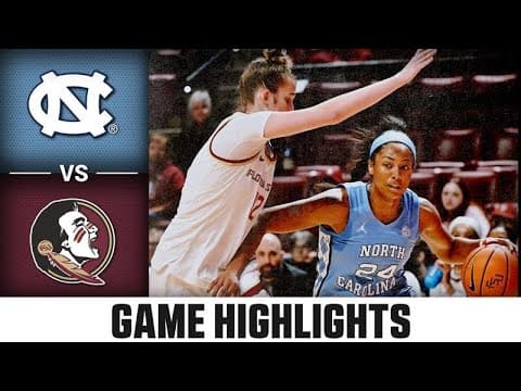 North Carolina vs. Florida State Highlights | 2025-26 ACC Women's Basketball