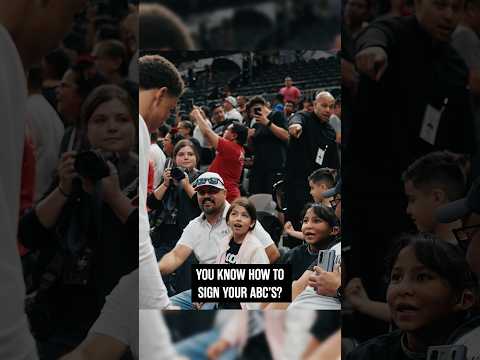 Signing the ABCs together 🥹 #nba #spurs #carterbryant
