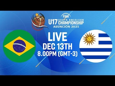 LIVE - Brazil v Uruguay | FIBA U17 South American Championship 2025 | Semi-Finals