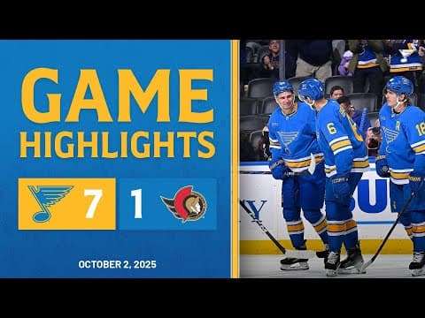 Preseason Game Highlights: Blues 7, Senators 1