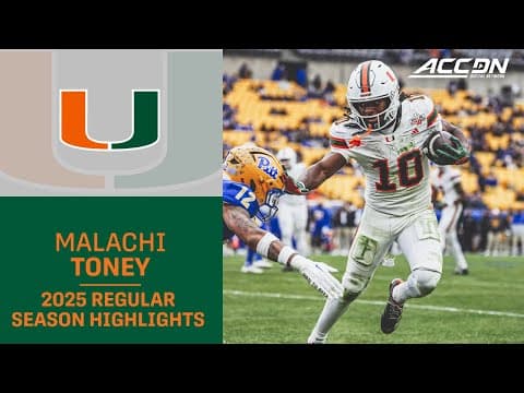 Malachi Toney 2025 Regular Season Highlights | Miami WR