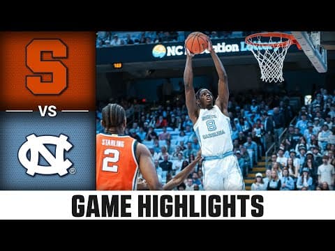 Syracuse vs. North Carolina Highlights | 2025-26 ACC Men's Basketball