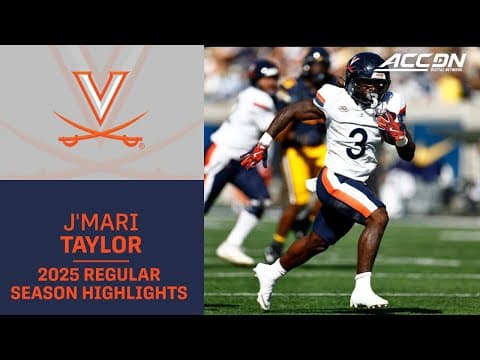 J'Mari Taylor 2025 Regular Season Highlights | Virginia RB