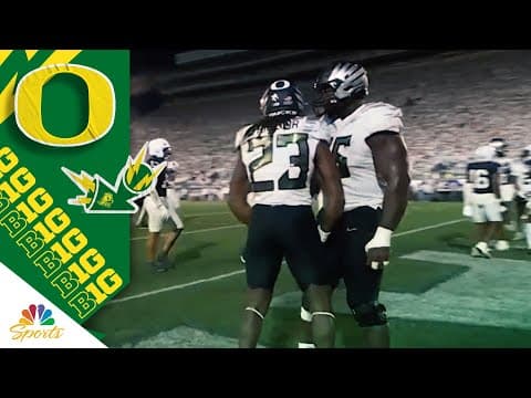 Dierre Hill Jr. scores Oregon’s first touchdown against Penn State | Big Ten on NBC