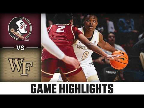 Florida State vs. Wake Forest Highlights | 2025-26 ACC Women's Basketball