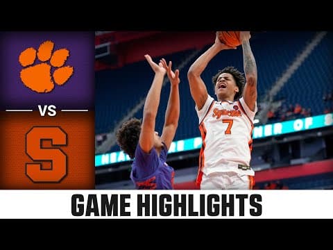 Clemson vs. Syracuse Game Highlights | 2025-26 ACC Men's Basketball