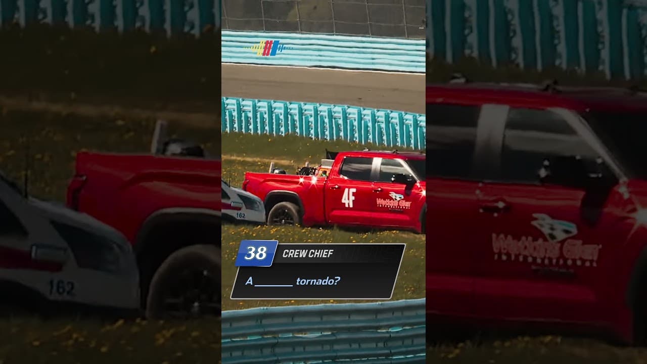 "There's like, a tornado down the backstretch..." 😭??