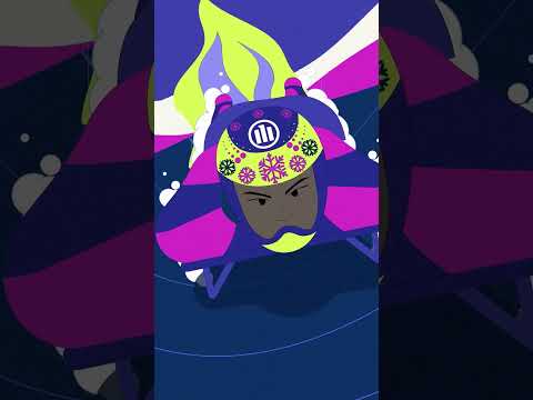 Sliding down the ice. Face first. Faster than a cheetah! 😮